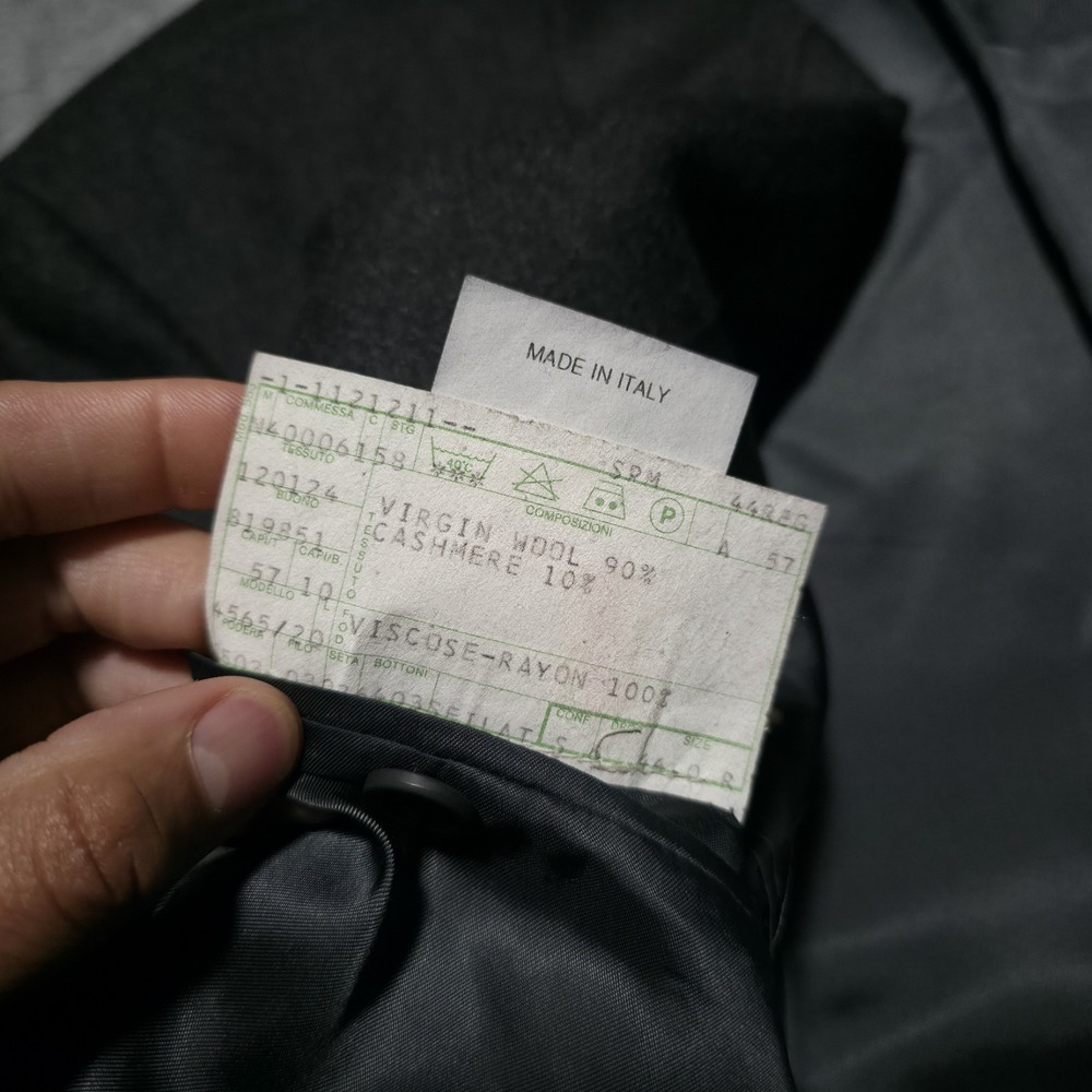 Vintage Giorgio Armani Mens 44R Dark Gray Wool Cashmere Blazer Jacket Italy Made - Picture 7 of 12